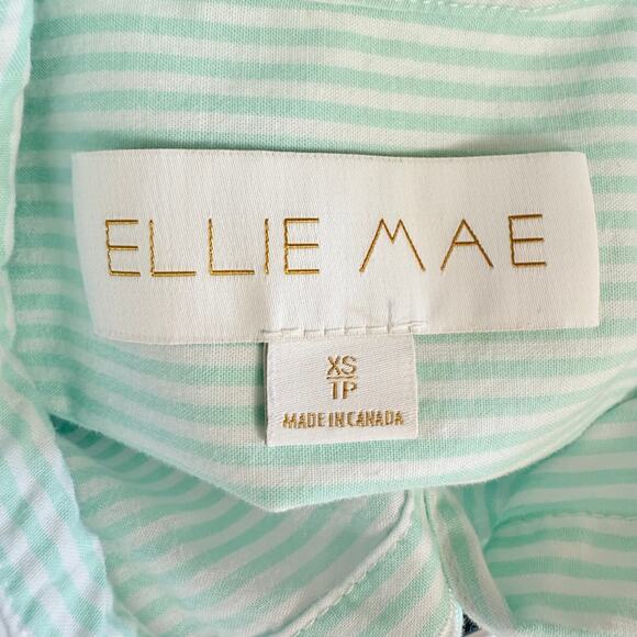 Ellie Mae Marvin Button Down Shirt Size S Beachy Micro-striped in Seafoam Green - Picture 11 of 12